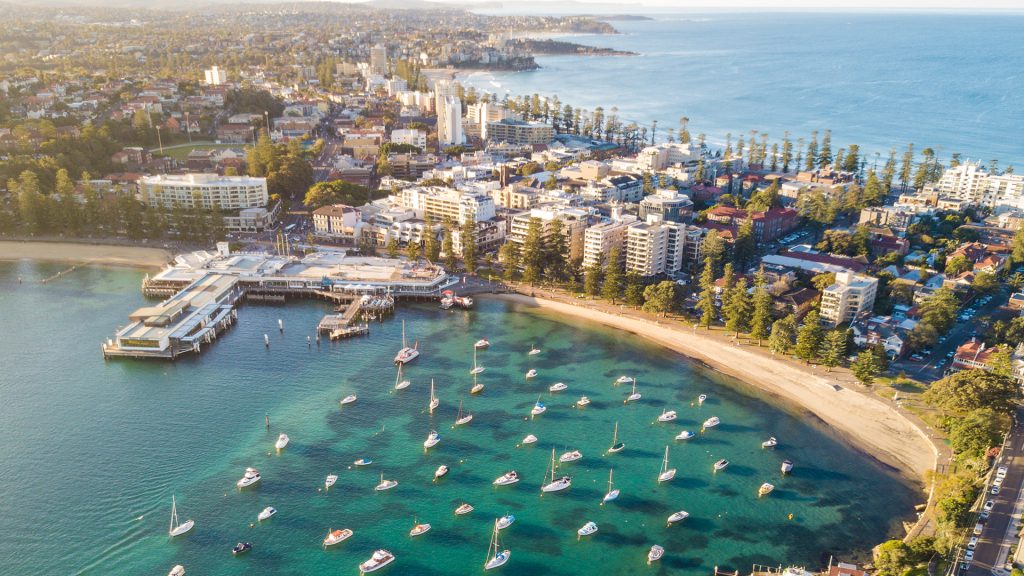 Aerial view of Manly Beach