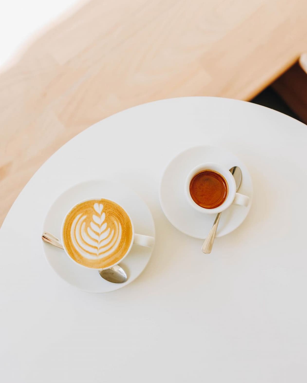 Latte art at Calibrate Coffee